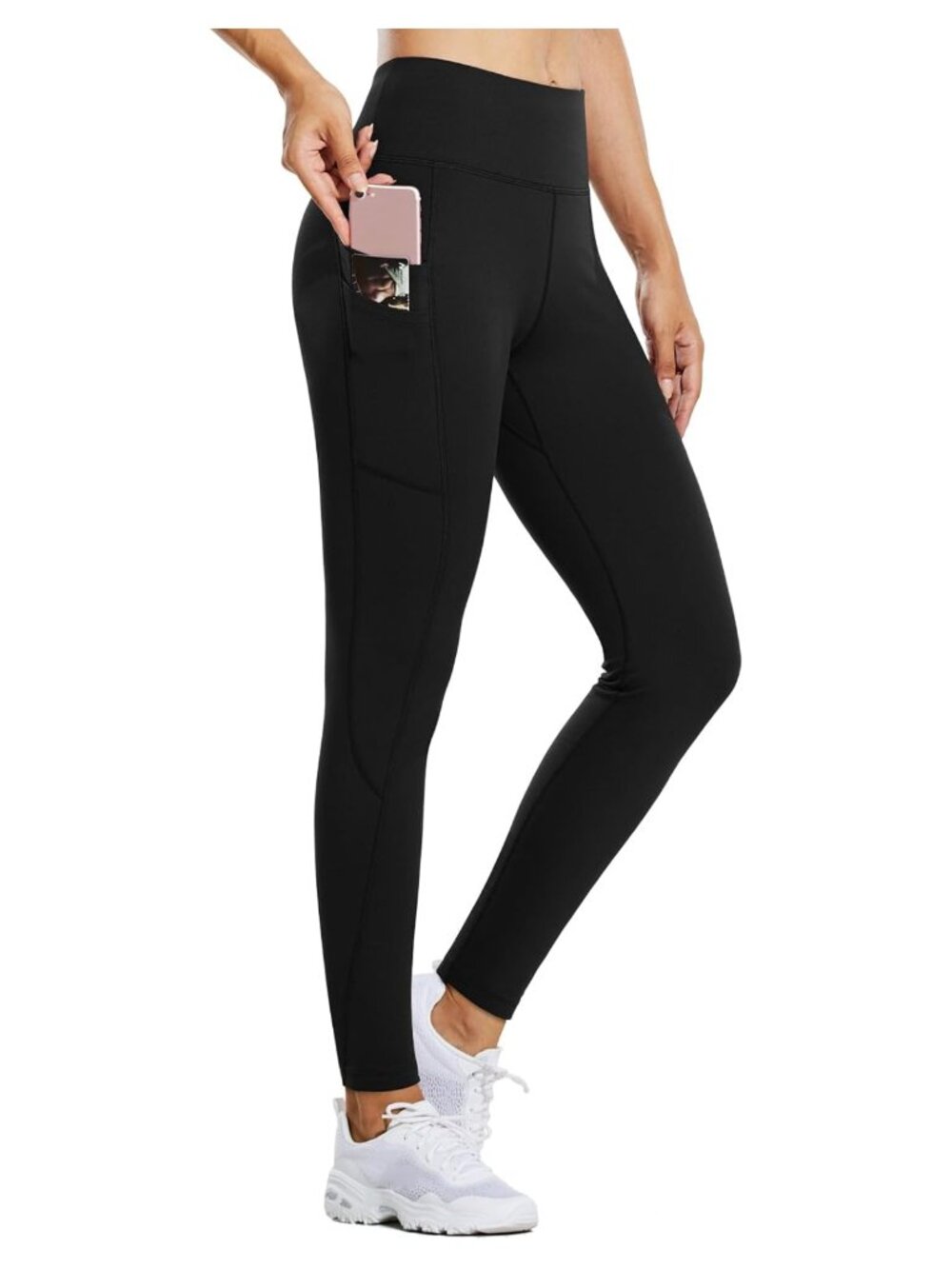 Fleece Lined Thermal Leggings High Waist Tummy Control 5 Pockets Winter